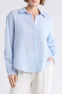 Caslon® Relaxed Fit Stripe Long Sleeve Button-Up Shirt