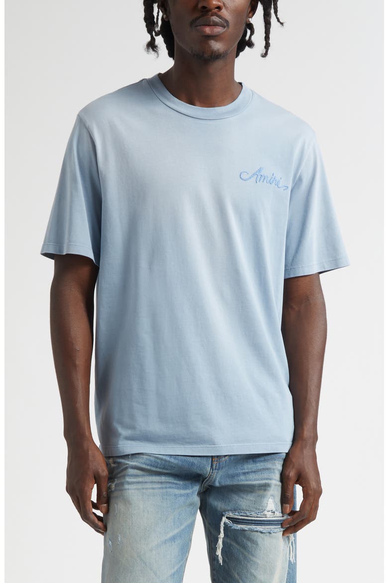 Bleached Bandana Patch T-Shirt, Main, color, ASHLEY BLUE