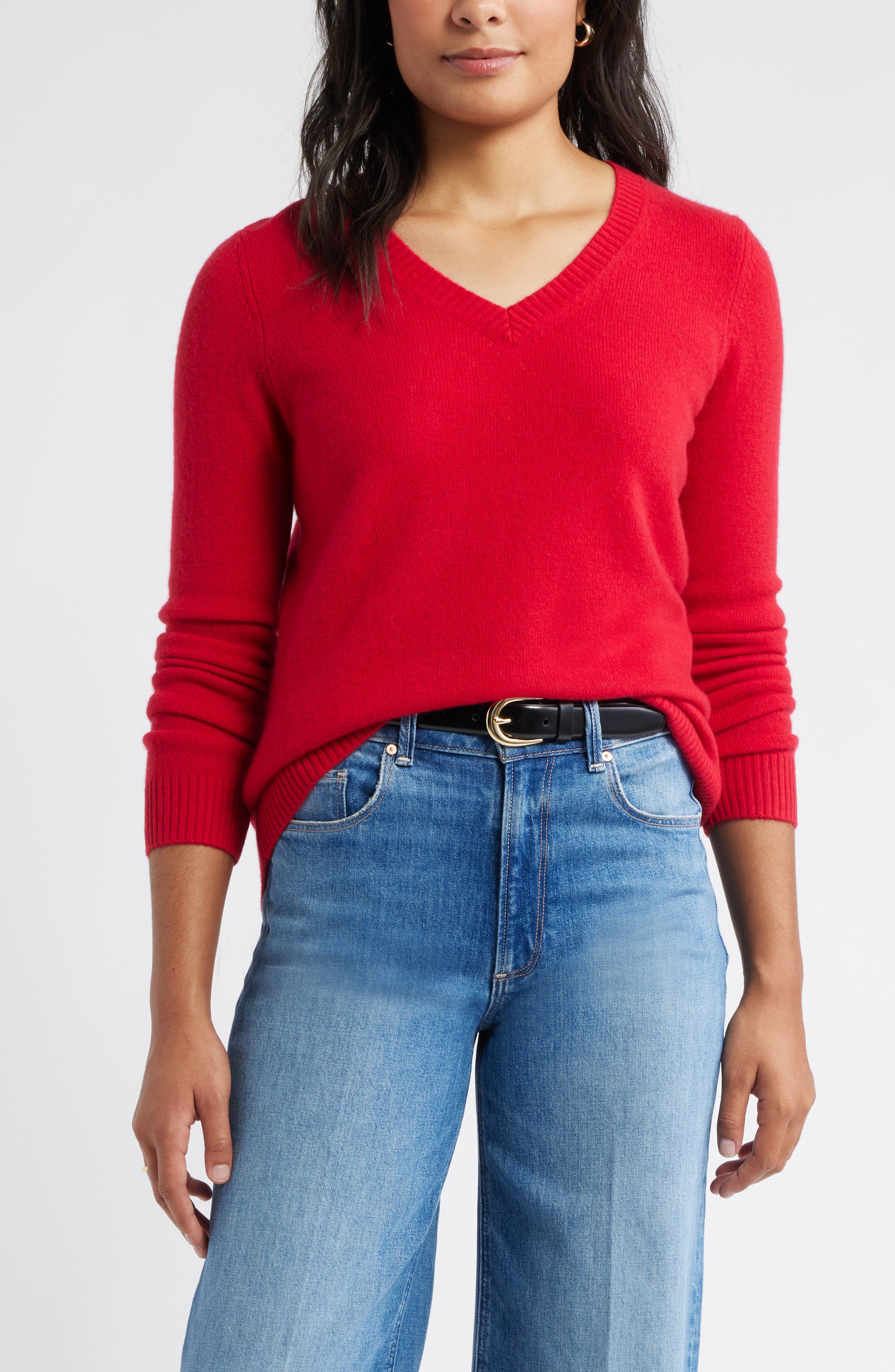 Caslon® Cashmere V-Neck Sweater