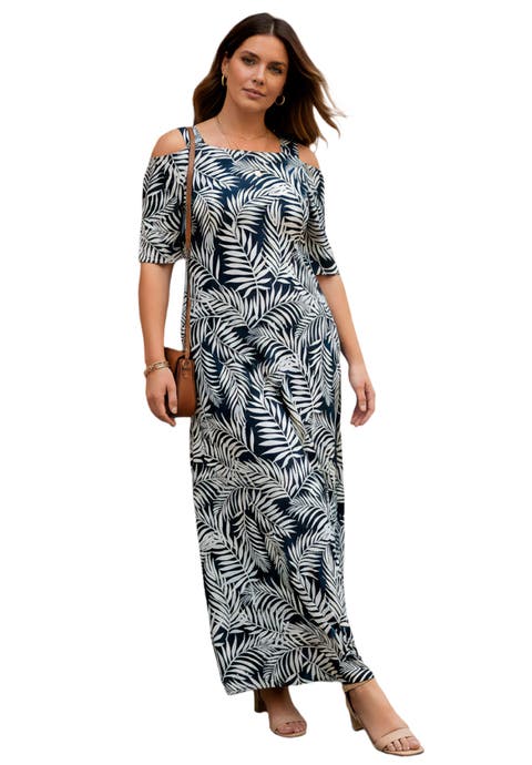 Plus Size Cold Shoulder Maxi Dress