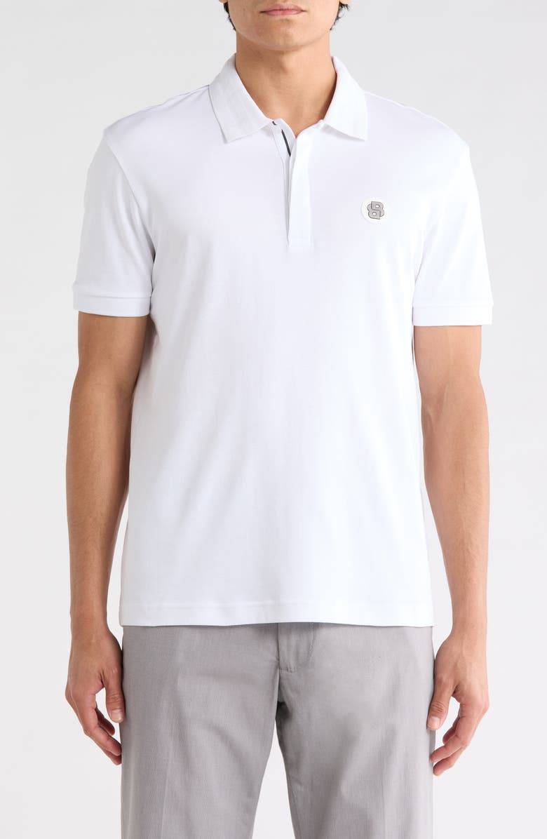 BOSS Paddy Knit Polo, Main, color, White