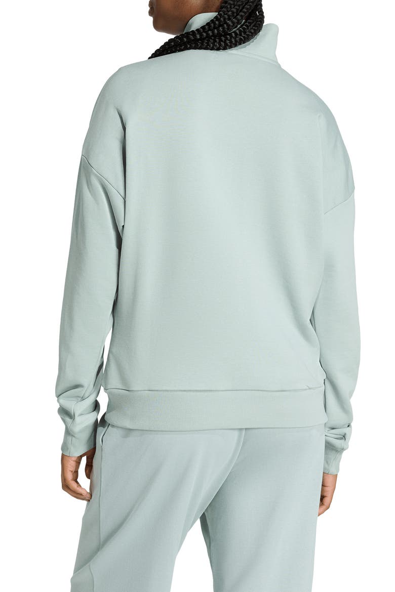 French Terry Quarter Zip Sweatshirt, Alternate, color, WONDER SAGE/ WHITE