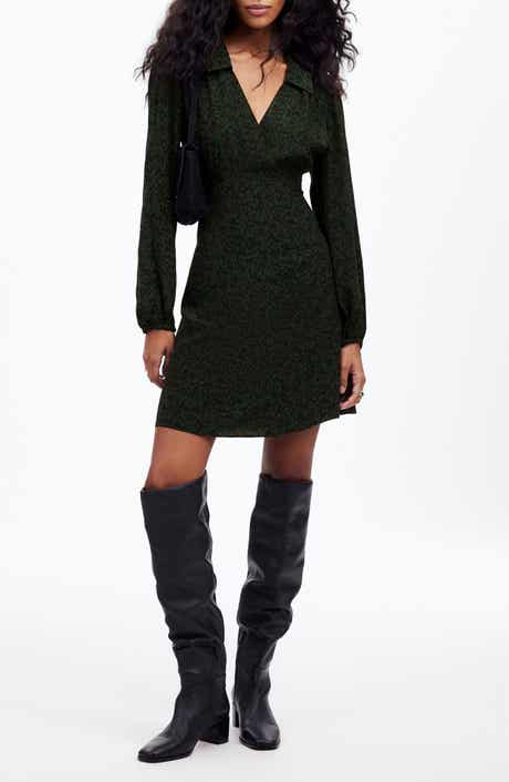 Madewell Floral Long Sleeve Mini Shirtdress