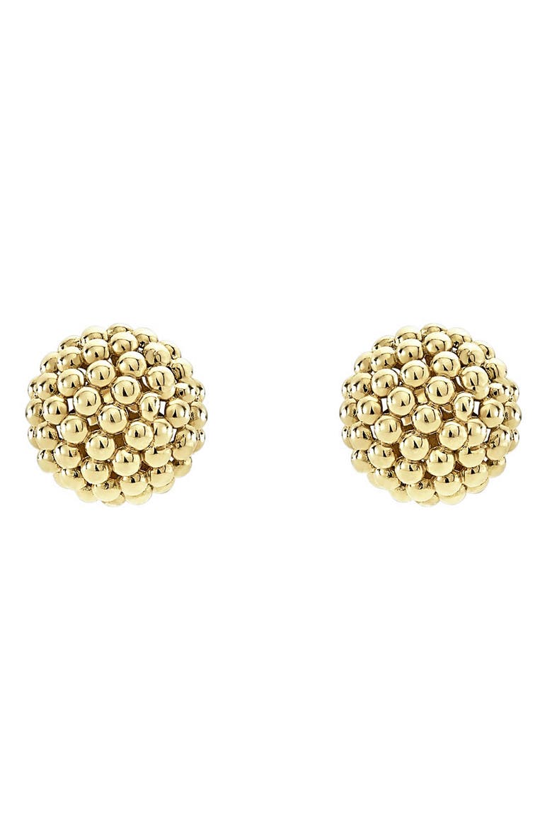 Caviar Lattice Stud Earrings, Main, color, GOLD