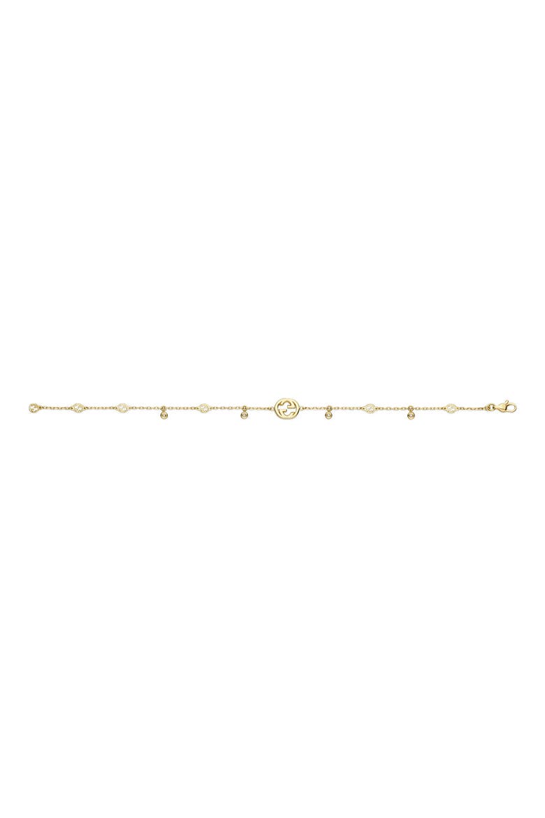 Interlocking-G Diamond Bracelet, Alternate, color, GOLD