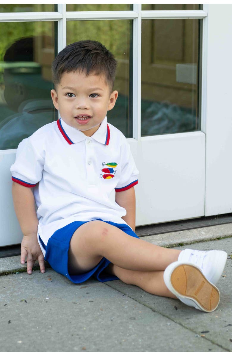 Florence Eiseman Knit Polo With Fishing Lures, Alternate, color, White