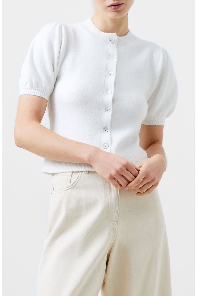 Vhari Puff Sleeve Cardigan, Main, color, WINTER WHITE