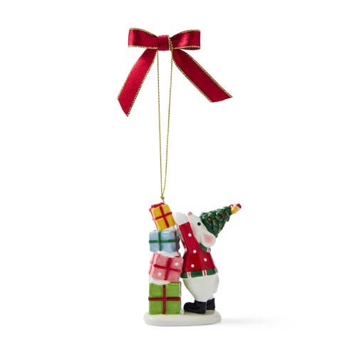 Christmas Tree Mouse Knocking Over Gifts Ornament