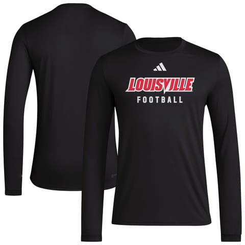 Men's adidas  Black Louisville Cardinals Locker Practice Football Pre-Game Long Sleeve T-Shirt