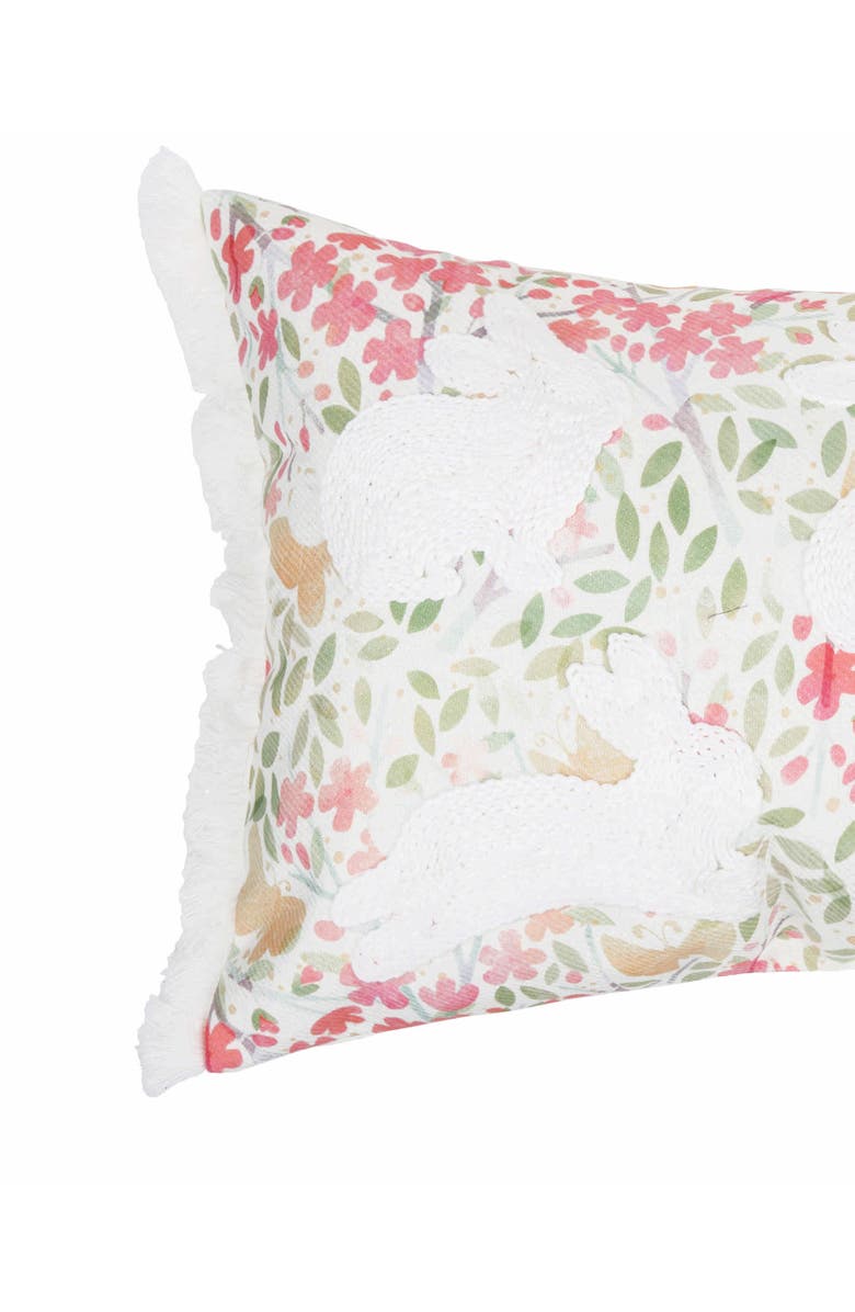 C&F Home Easter Bunnies & Flowers Cotton Blend Mini Lumbar Accent Pillow 13" x 20", Alternate, color, Pink