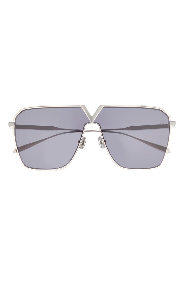 Valentino 53mm Aviator Sunglasses, Main, color, Silver Silver Grey