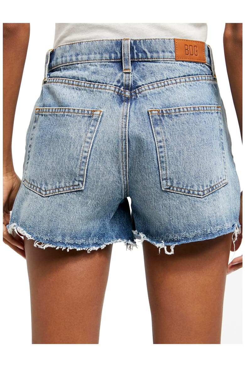 Pax Ripped High Waist Denim Shorts, Alternate, color, DESTROYED BLEACH