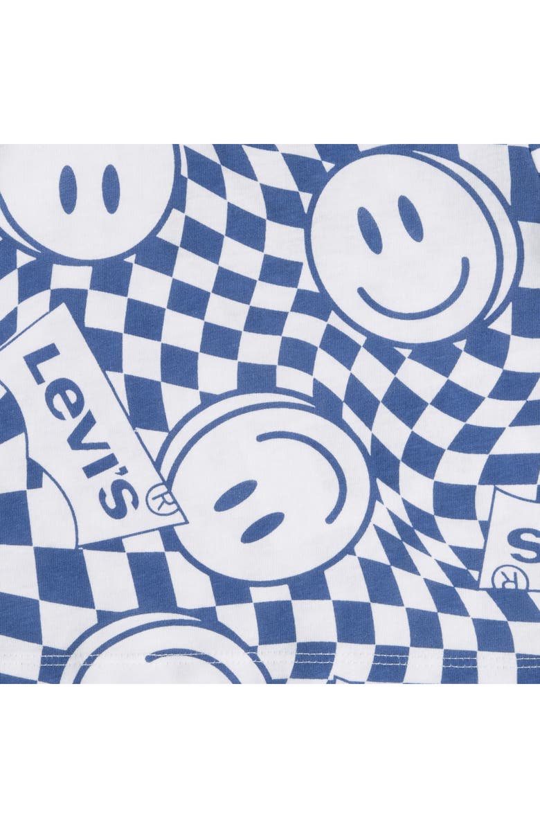 Levi's Smiley T-Shirt & Denim Shortalls Set, Alternate, color, True Navy