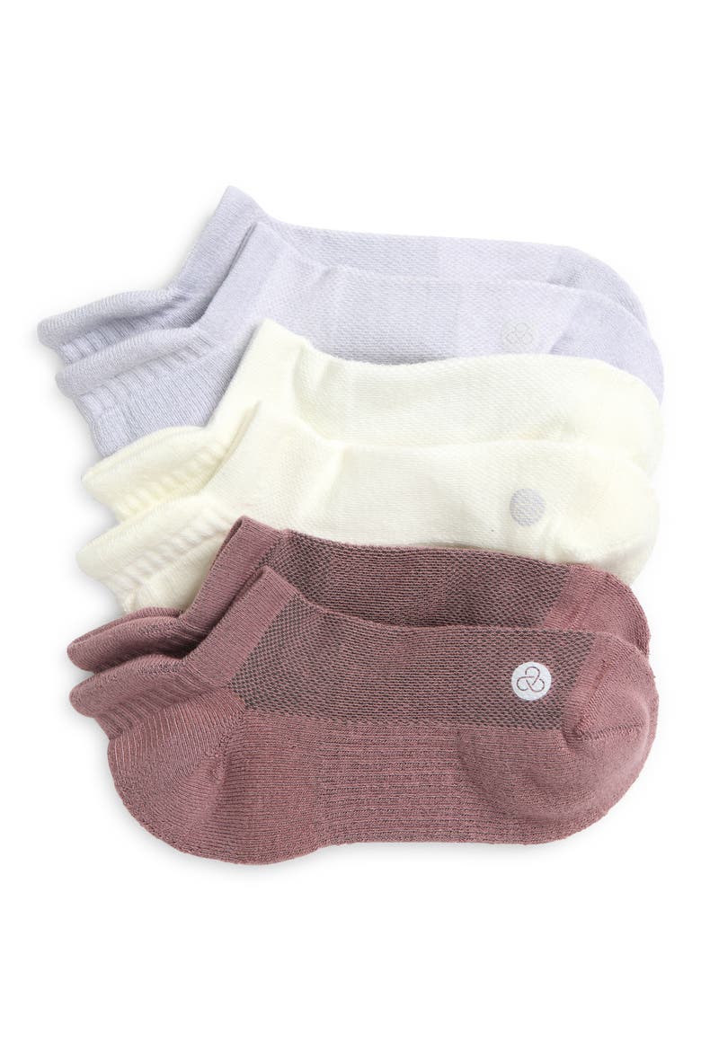 3-Pack Tab Ankle Socks, Main, color, PURPLE MORN
