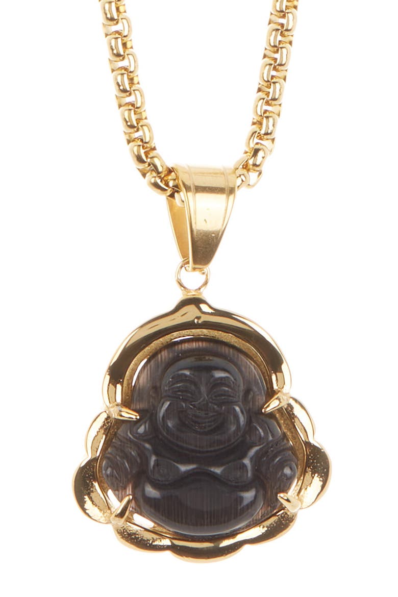 Men's Leo Buddha Pendant Necklace, Main, color, GOLD