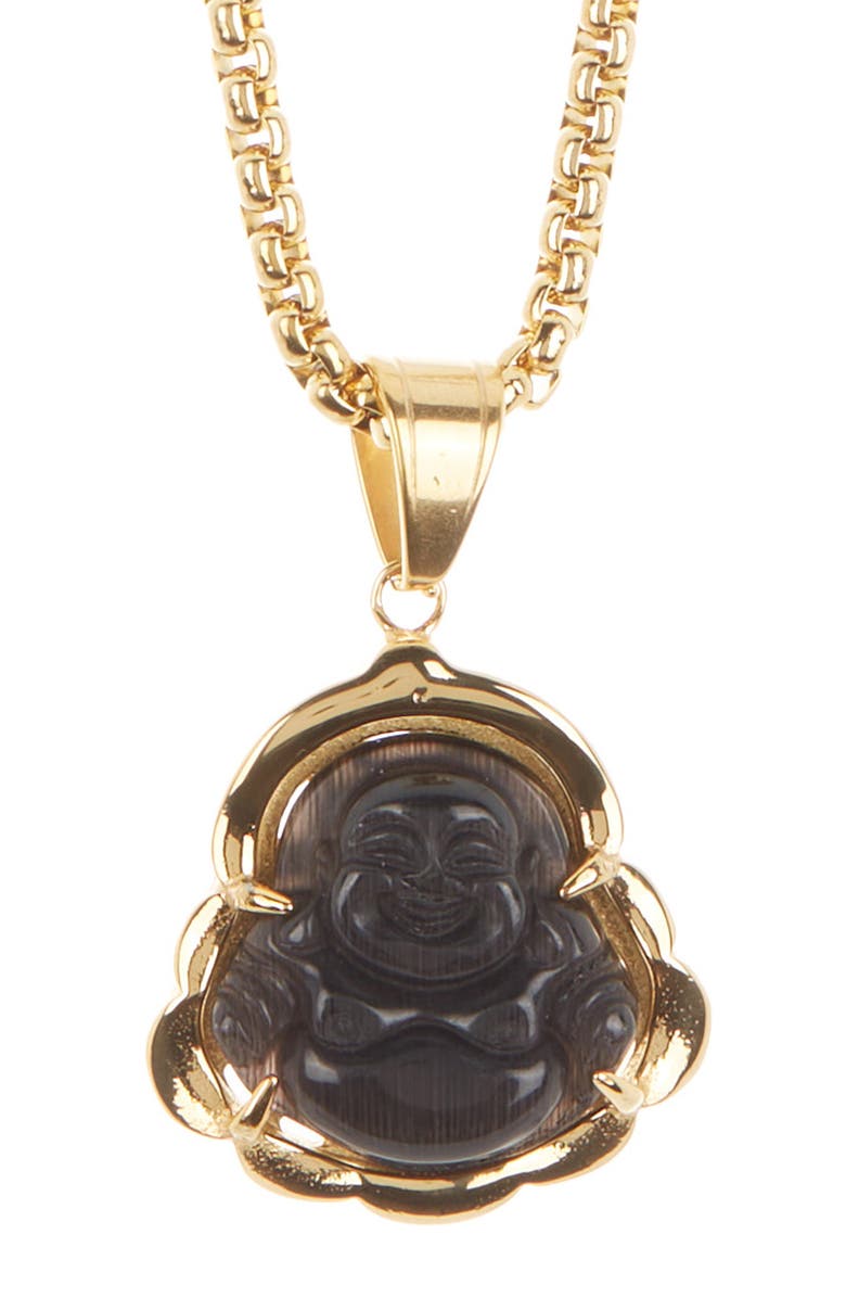 EYE CANDY LOS ANGELES Men's Leo Buddha Pendant Necklace, Main, color, Gold