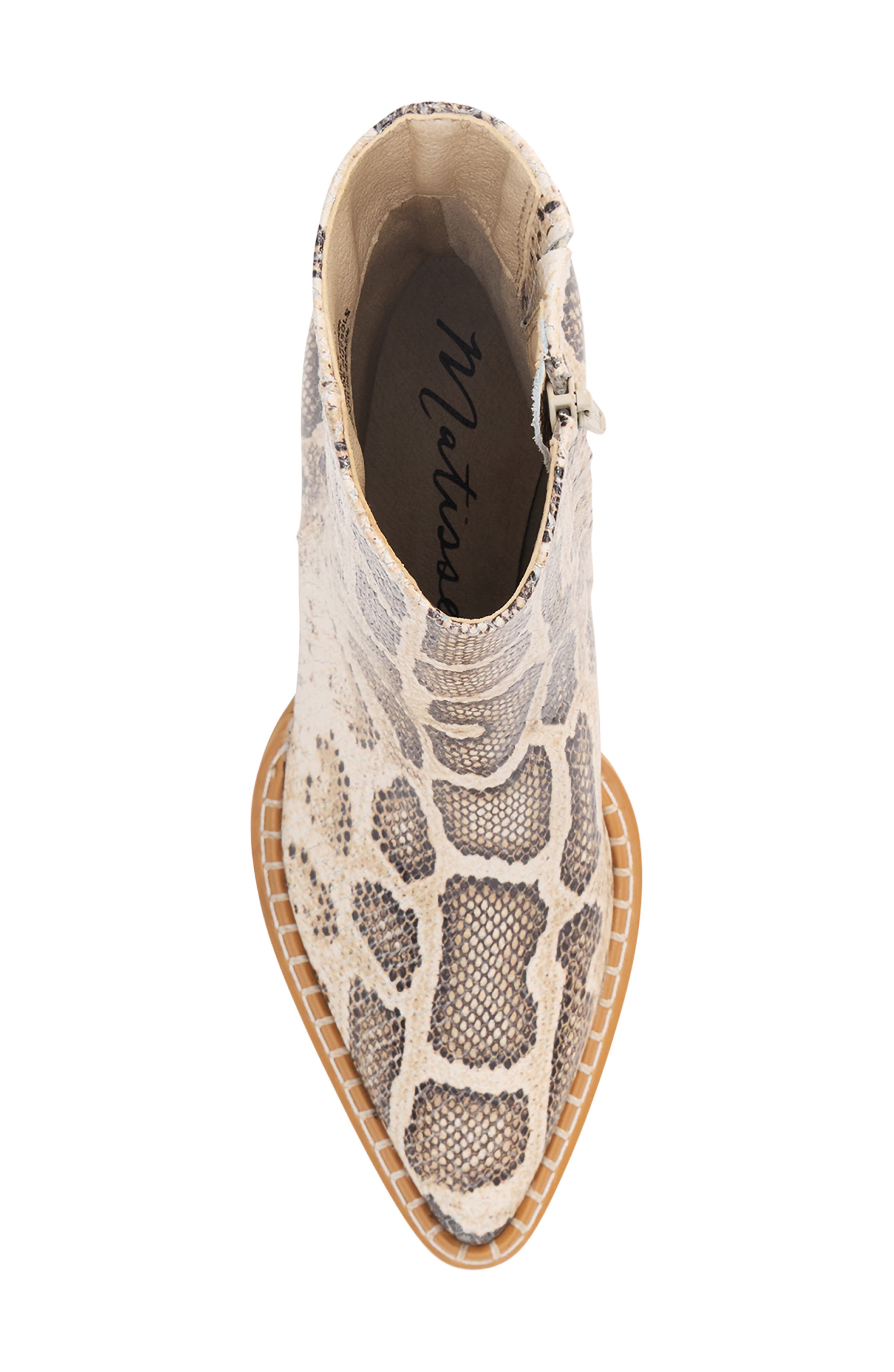 Caty Western Pointed Toe Bootie, Alternate, color, NATURAL MULTI SNAKE