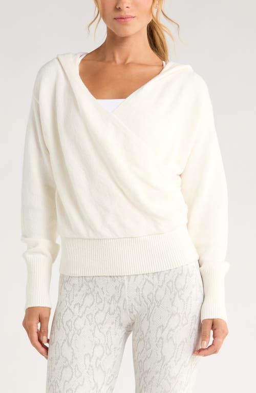 Zella Surplice Hoodie Sweater In White