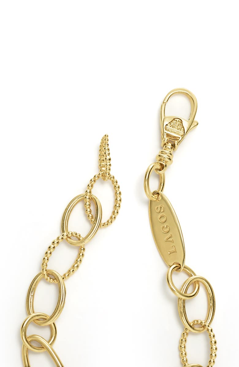 LAGOS Signature Caviar Link Bracelet, Alternate, color, Gold
