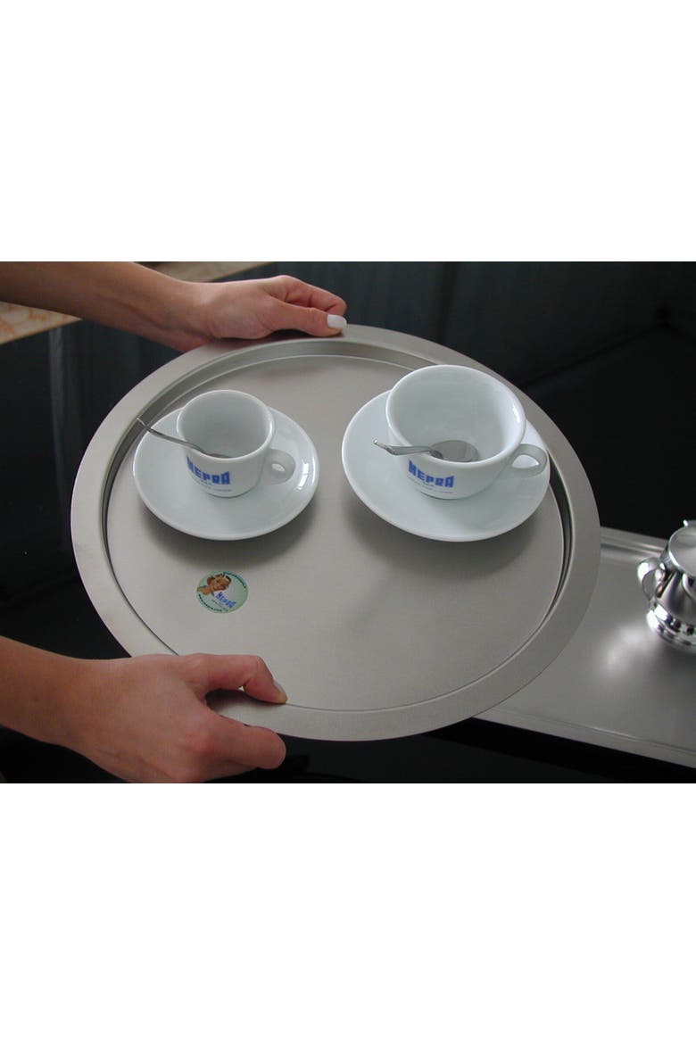 Giotto Round Serving Tray, Alternate, color, Silver