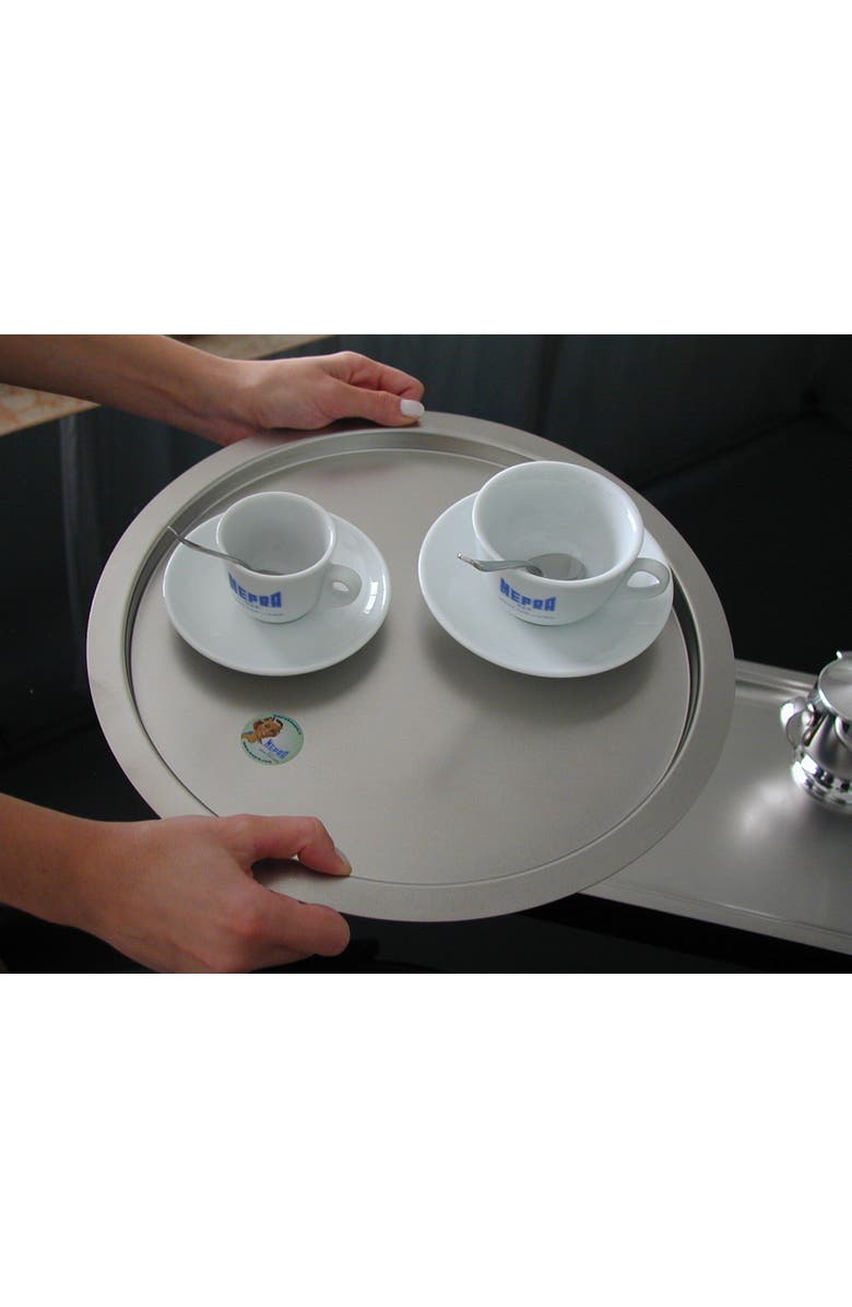 Mepra Giotto Round Serving Tray, Alternate, color, Silver