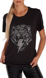 Lauren Moshi Wolf Stud Lightning Tiger Top