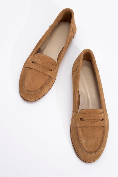 Forever & Always Shoes Women's Dorothy - Cognac Brown Suede Leather Loafers In Cognac Brown Suede Leather