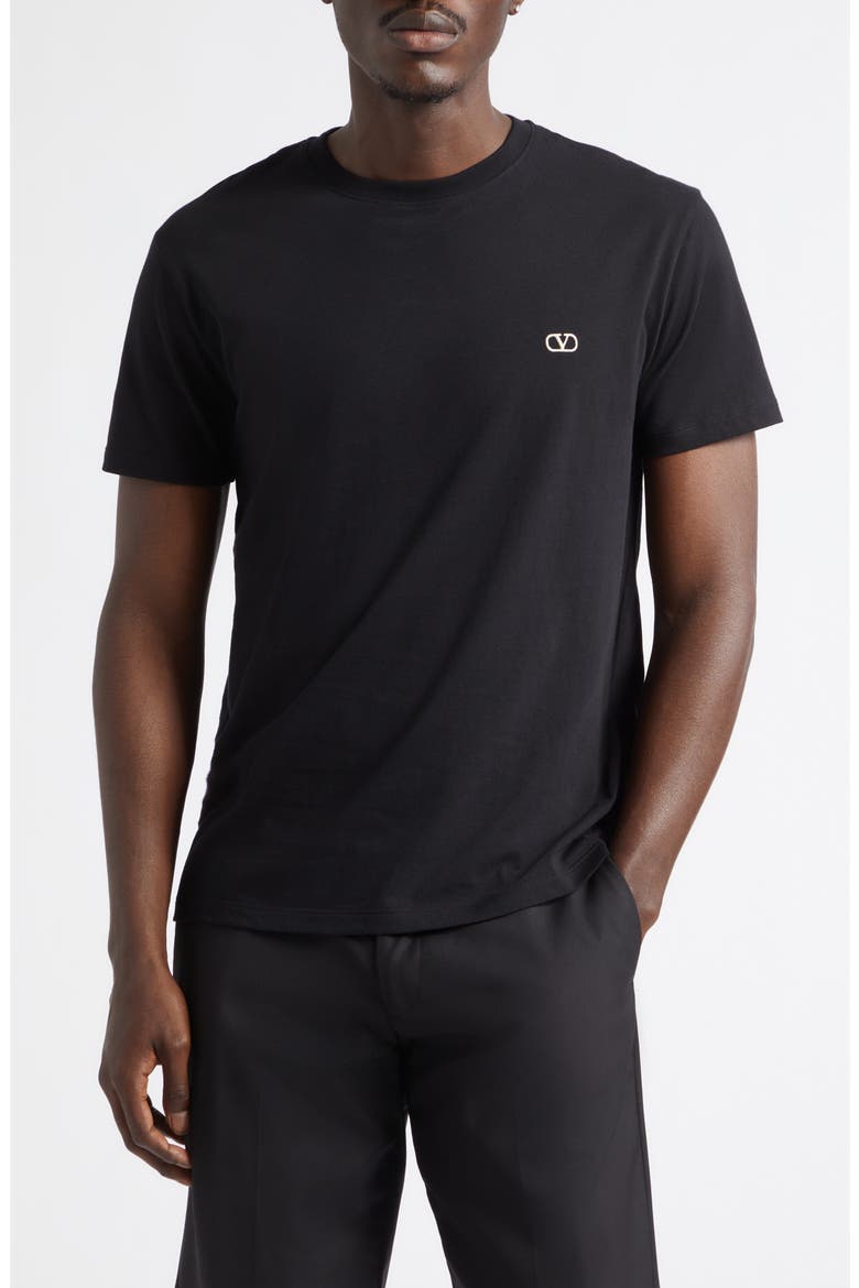 VLOGO Cotton T-Shirt, Main, color, BLACK