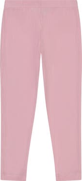 Busy Bees Leggings Light Pink Ribbed Knit