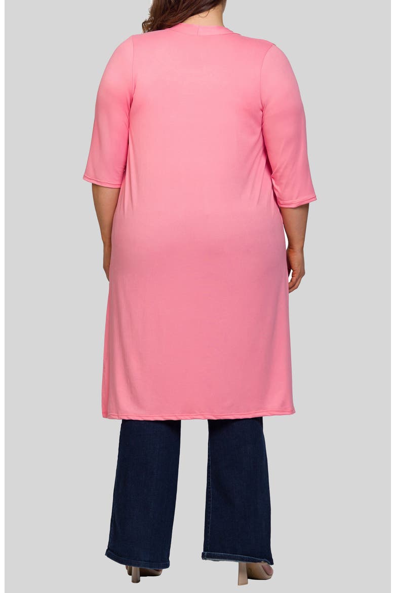 Open Front Knee Length Jacket, Alternate, color, CORAL PINK