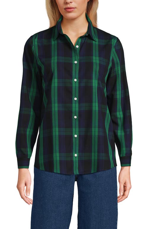 Lands' End No Iron Supima Cotton Long Sleeve Shirt In Green