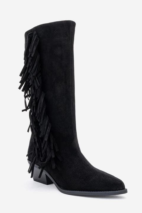 Orlo Leather Fringed Western Boot