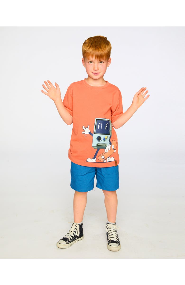 Deux par Deux Organic Cotton Jersey Skate Chest Graphic T-Shirt, Alternate, color, Orange