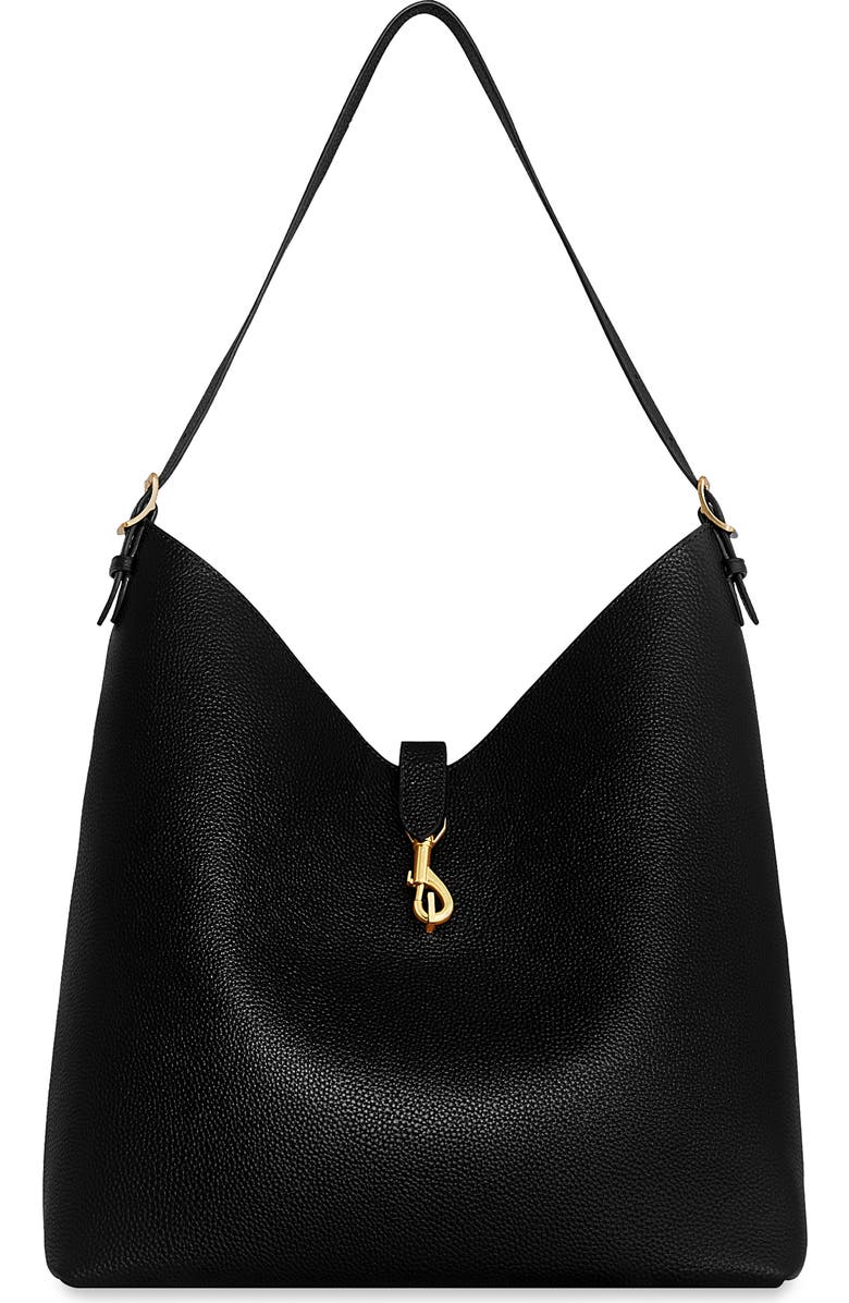Rebecca Minkoff Megan Leather Hobo Bag, Main, color, Black