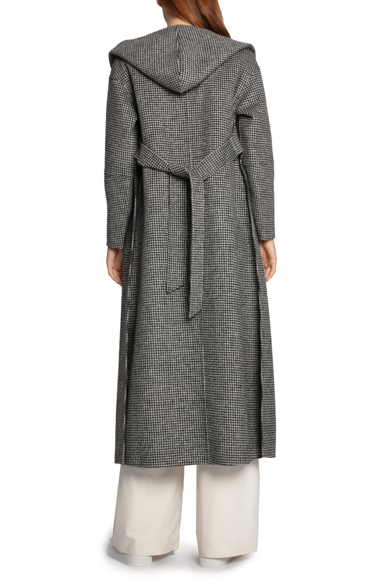 Belle & Bloom Walk My Way Wool Blend Hooded Coat, Alternate, color, Black/White
