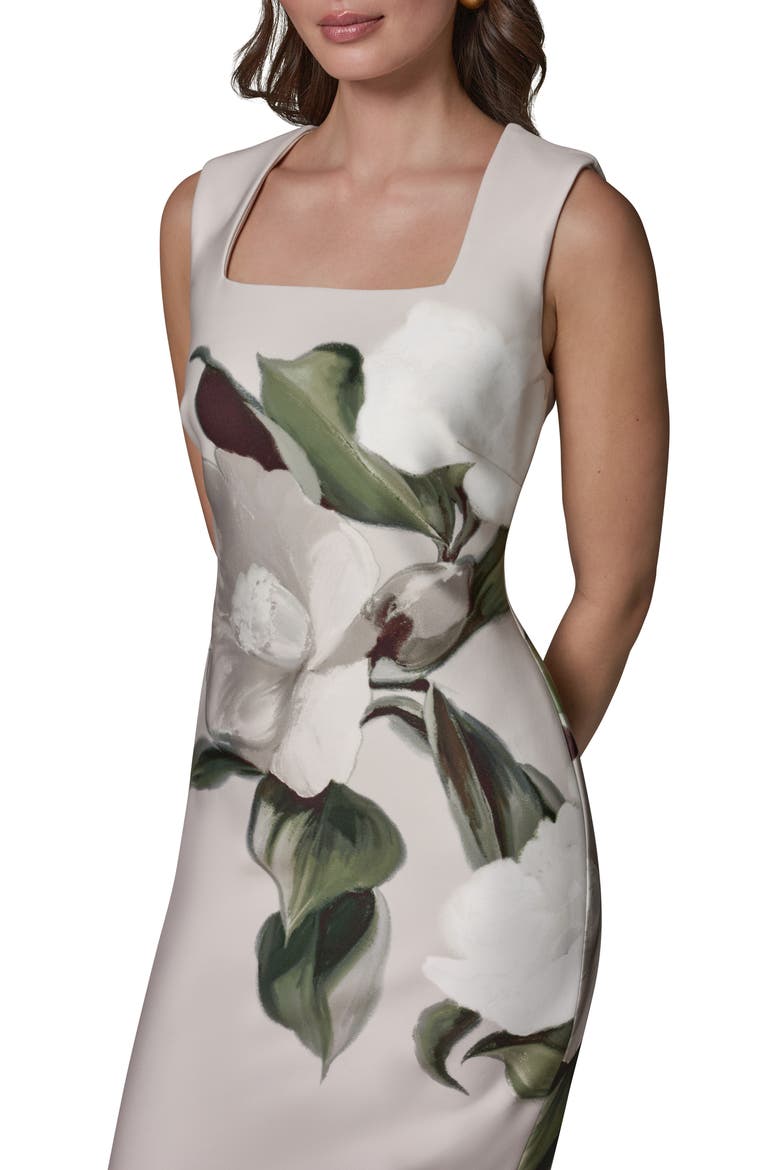 Floral Print Sheath Dress, Alternate, color, SISAL MULT