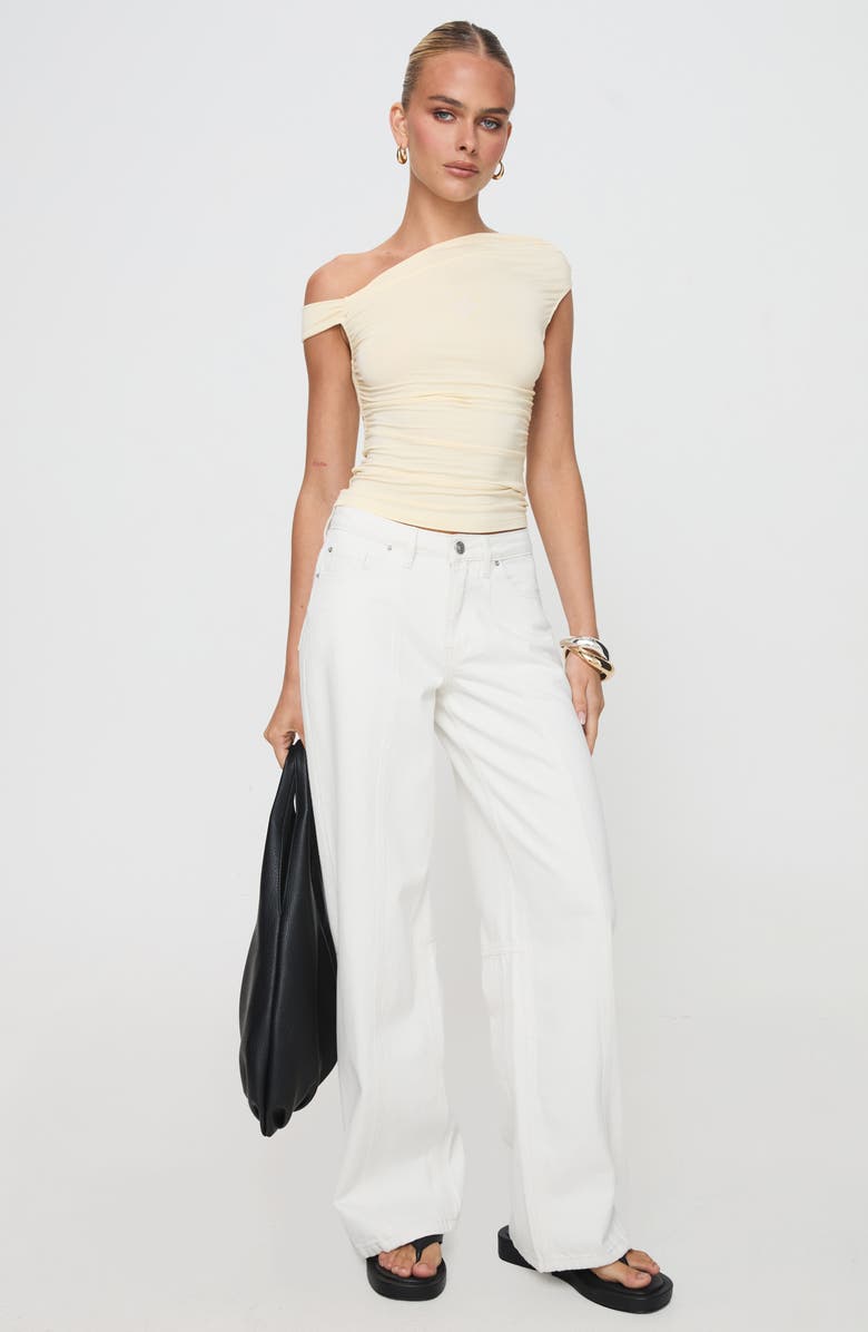 Princess Polly Lando Low Rise Straight Leg Jeans, Alternate, color, White