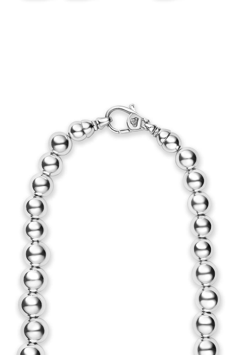 Caviar Bubbly Graduated Bead Necklace, Alternate, color, STERLING SILVER