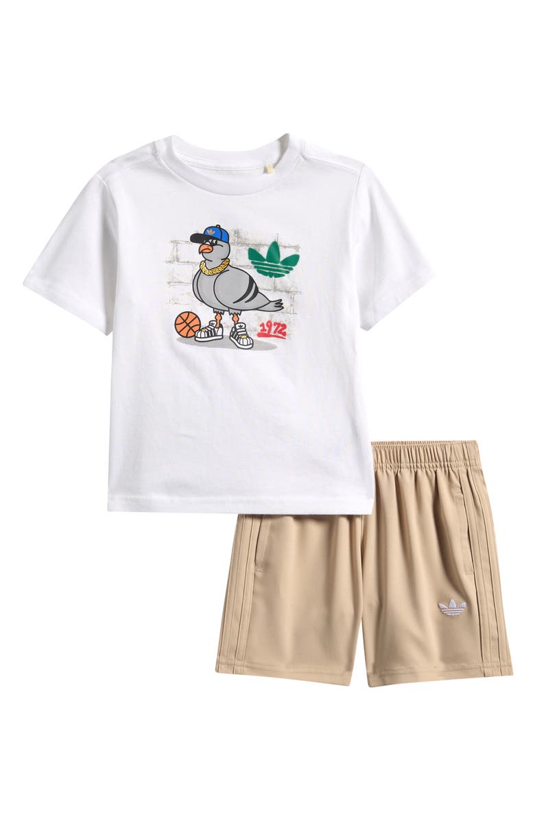adidas Originals Kids' Logo Graphic T-Shirt & Shorts Set, Main, color, White Multi