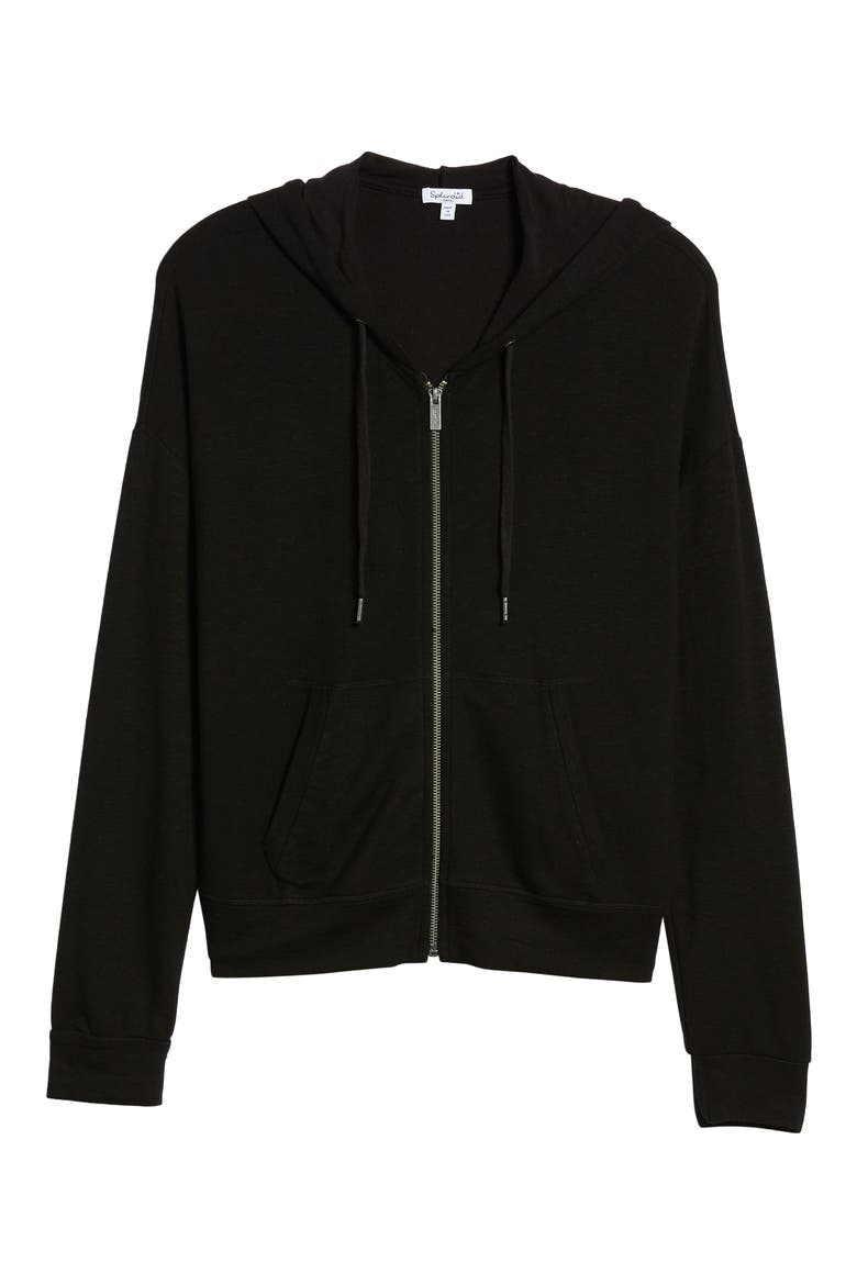 Supersoft Zip-Up Hoodie, Alternate, color, BLACK