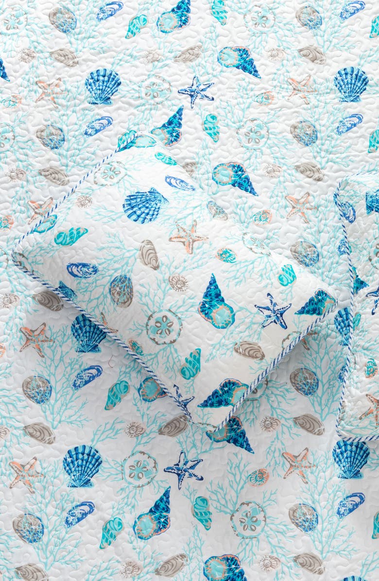 Woven & Weft Blue Coral Reversible Microfiber Quilt Set, Alternate, color, Blue Coral