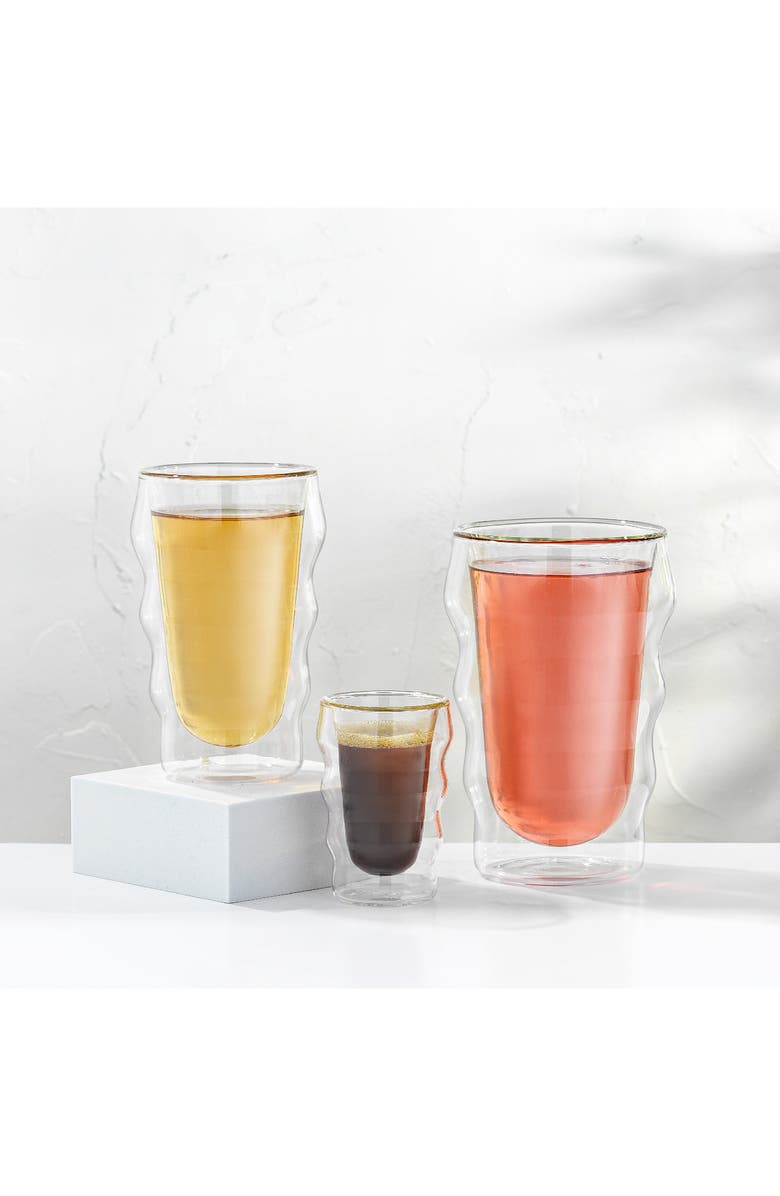 JoyJolt Set of 2 Double Wall Flux Tumbler, Alternate, color, Clear