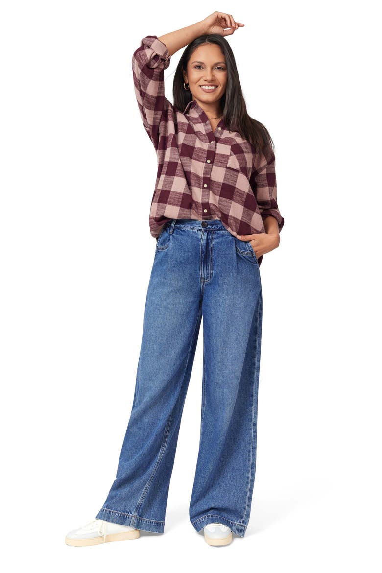 Oversized Flannel Shirt, Alternate, color, WINETASTING BUFFALO CHECK