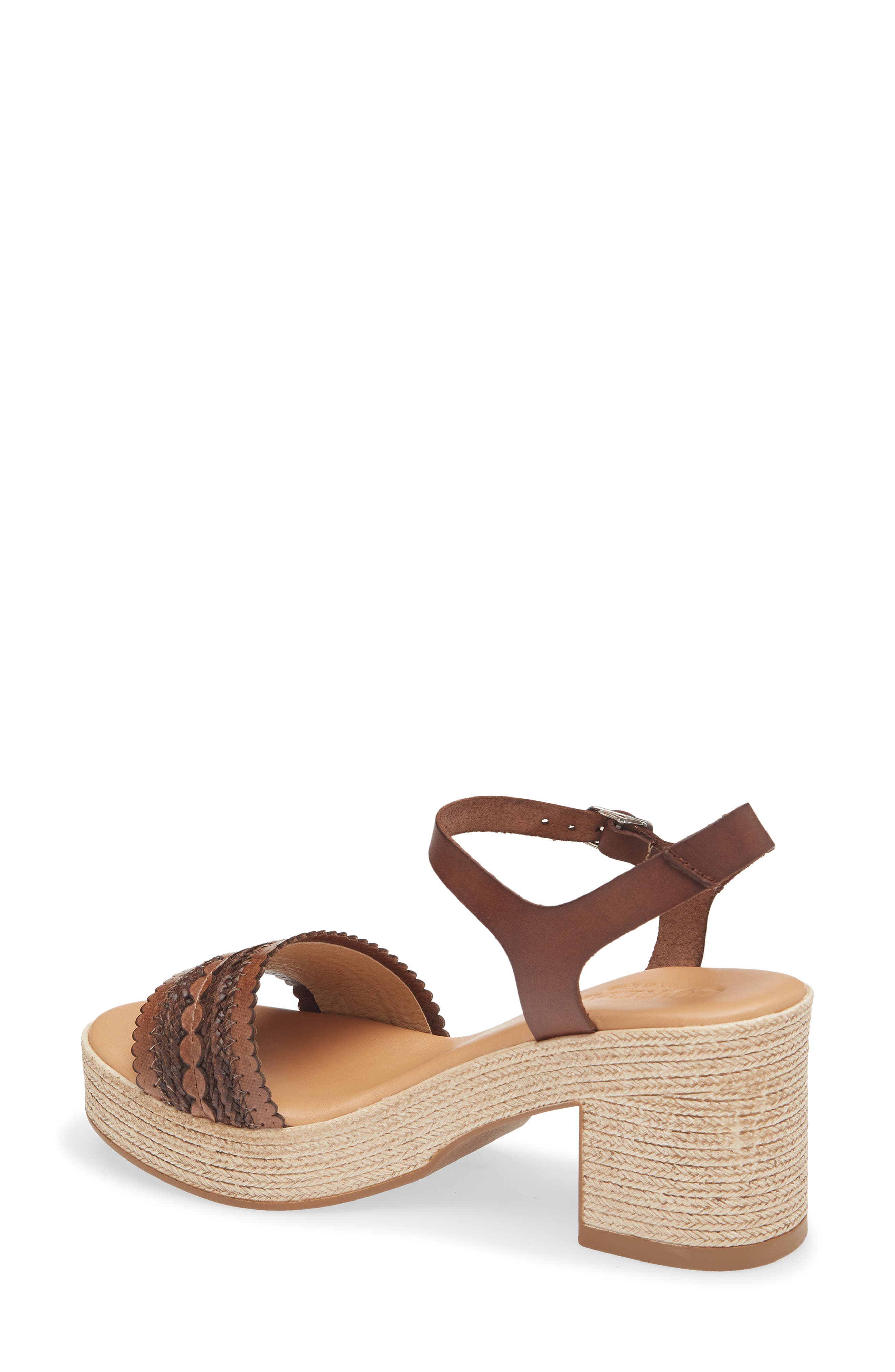Cordani Markelle Espadrille Ankle Strap Platform Sandal, Alternate, color, Brown Leather