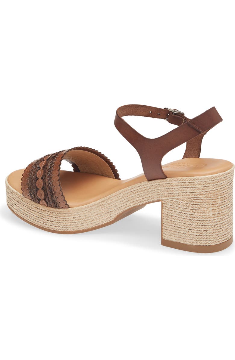 Cordani Markelle Espadrille Ankle Strap Platform Sandal, Alternate, color, Brown Leather