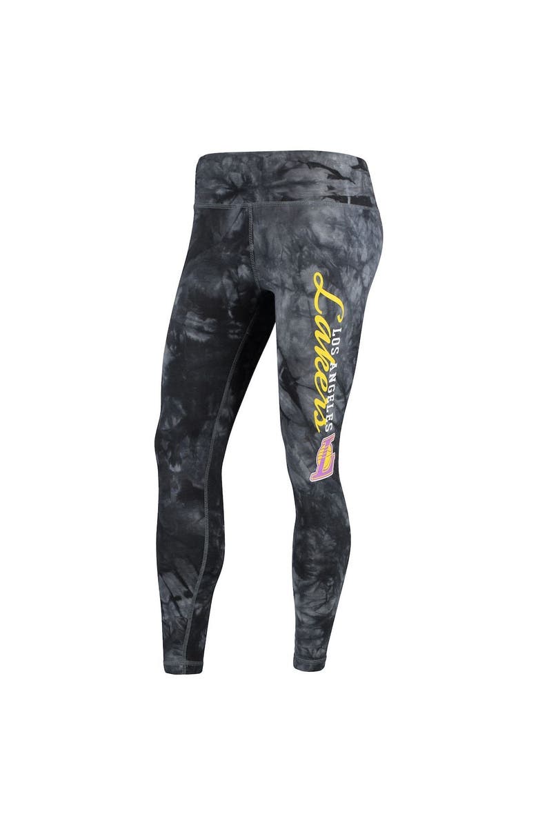 CONCEPTS SPORT Women's Concepts Sport Black Los Angeles Lakers Burst Tie-Dye Leggings, Alternate, color, 