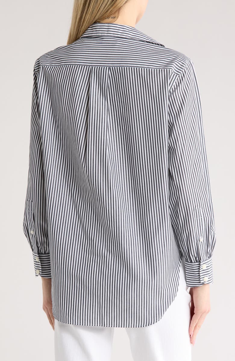 rag & bone Max Button Up Shirt, Alternate, color, Navy White Stripe