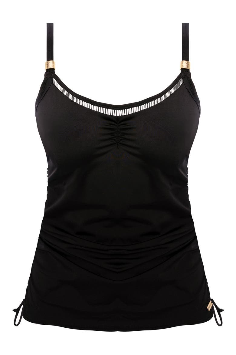 East Hampton Underwire Tankini Top, Alternate, color, BLACK