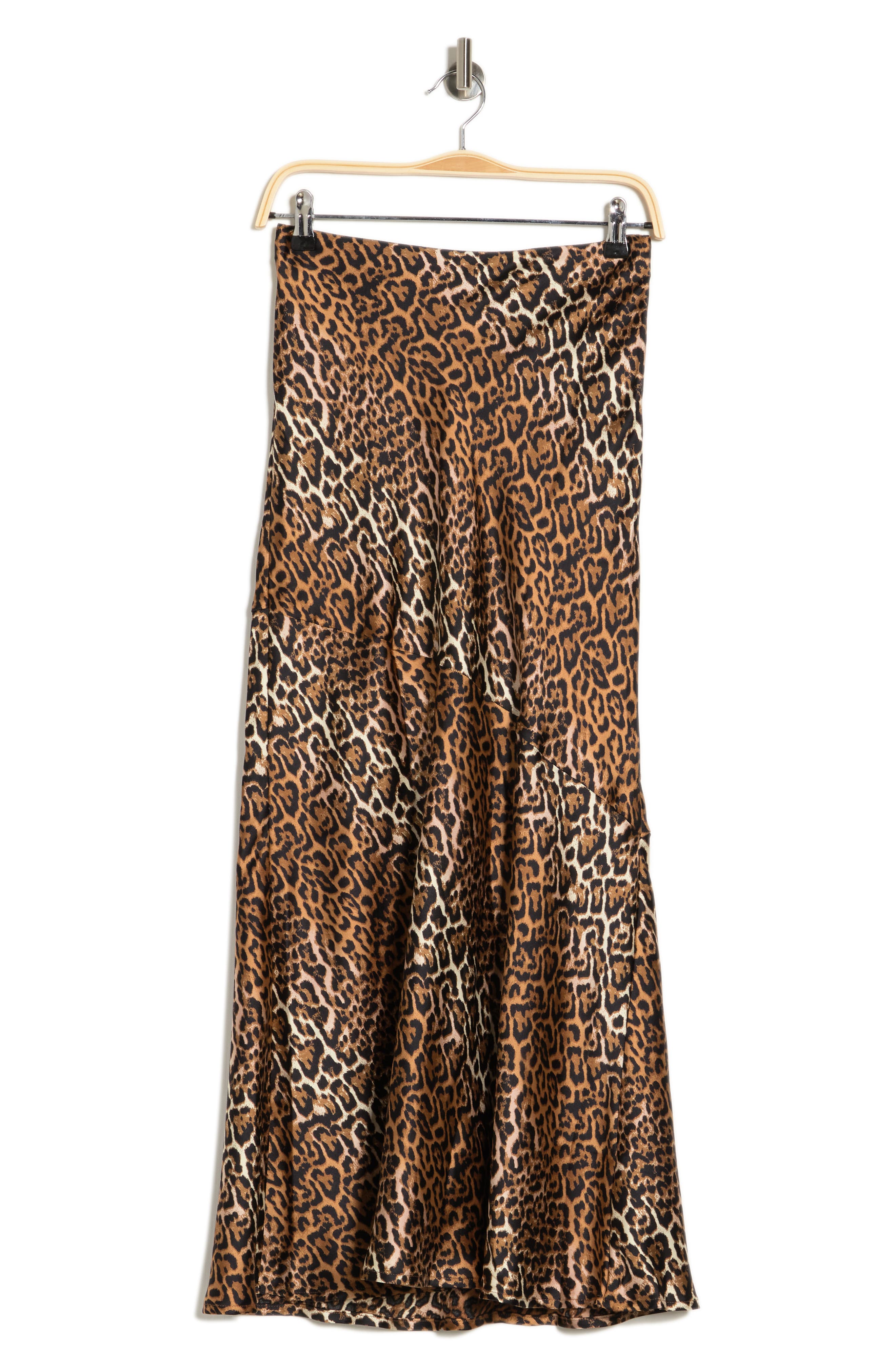 ENA PELLY Leopard Print Bias Satin Maxi Skirt (Women) | Nordstromrack