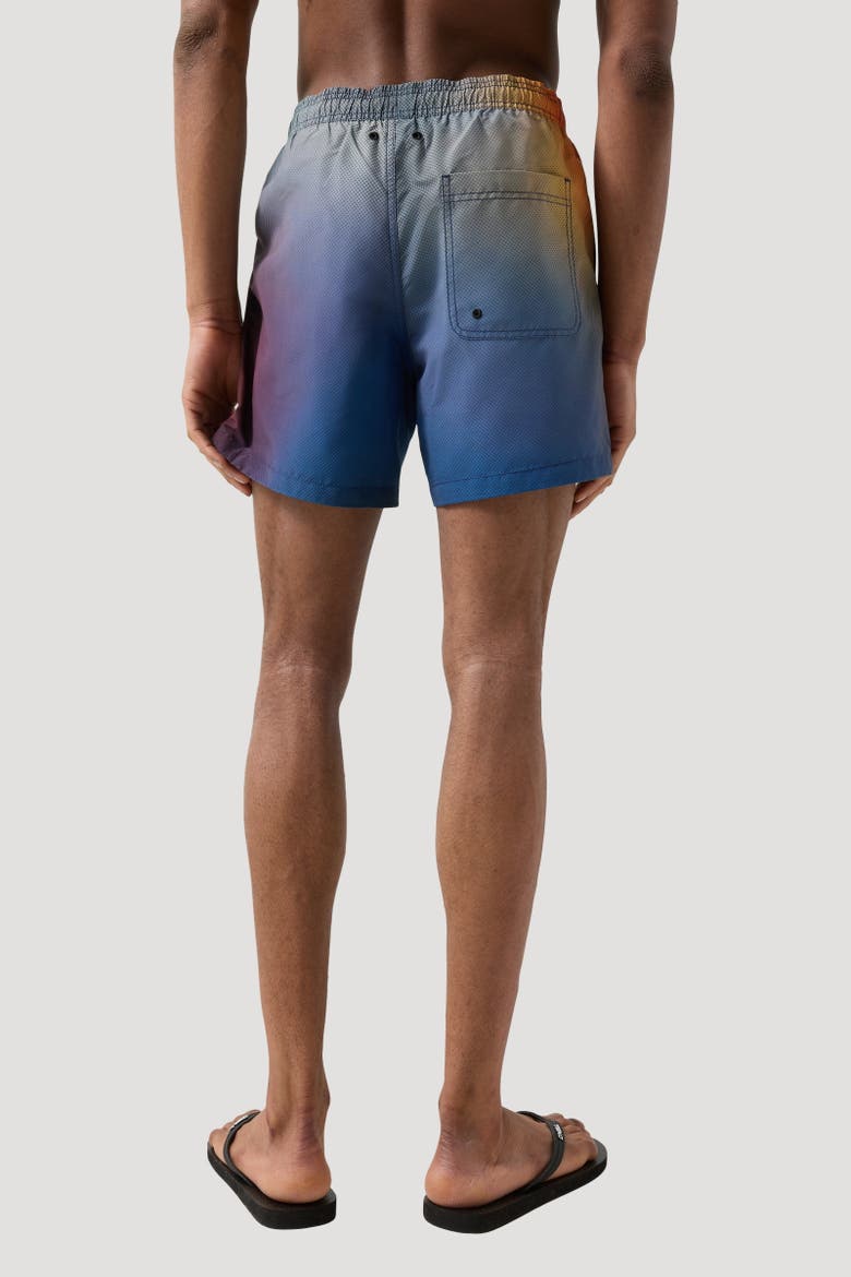 Laron Swim Shorts, Alternate, color, Blue/Red/Orange
